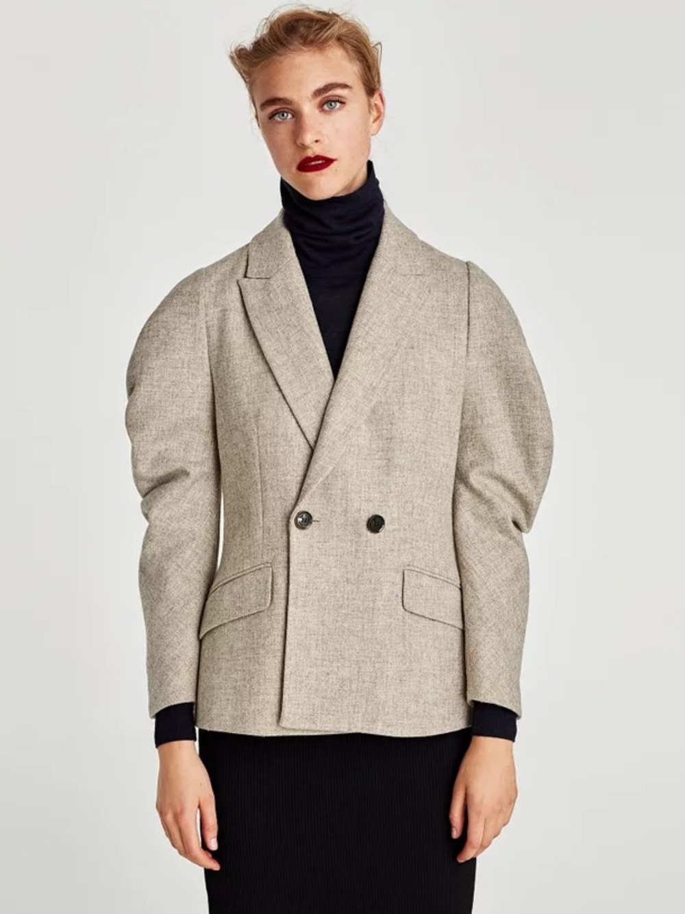 Zara Romantic Full Sleeve Wool Jacket | Size S